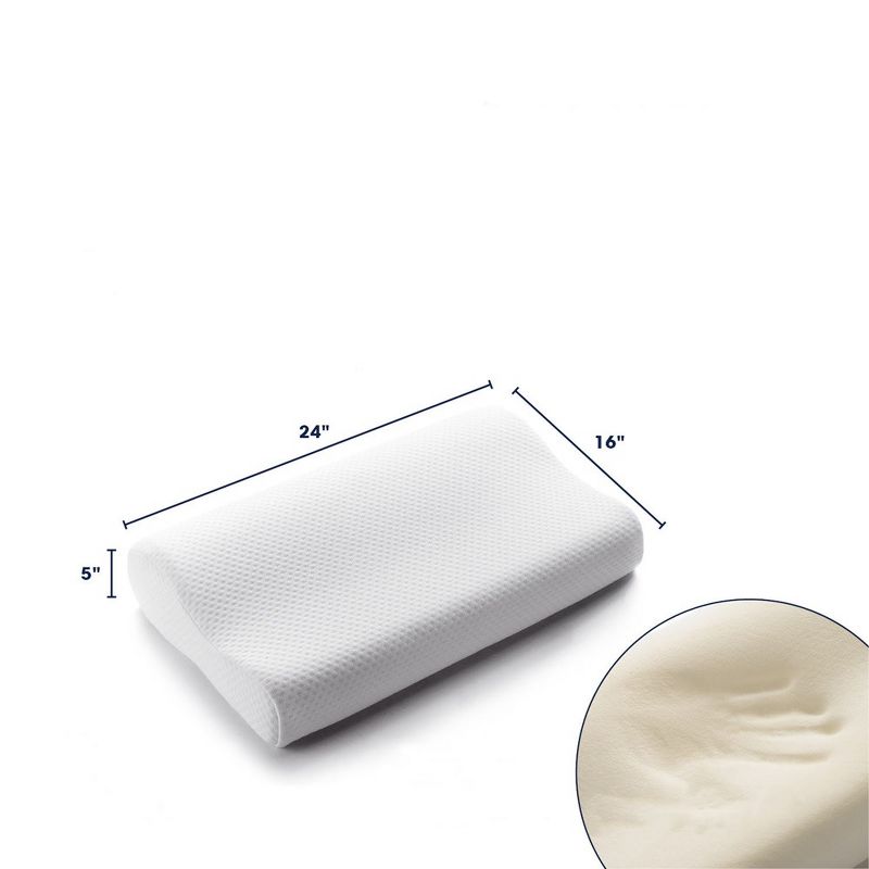 Contour Memory Foam Pillow with Washable Cover – Orthopedic Neck Support Pillow