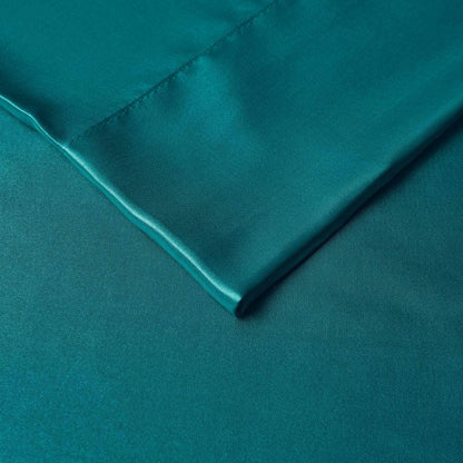 Dark Green Satin Pillowcase Set - 2 Piece, Silky Soft Finish