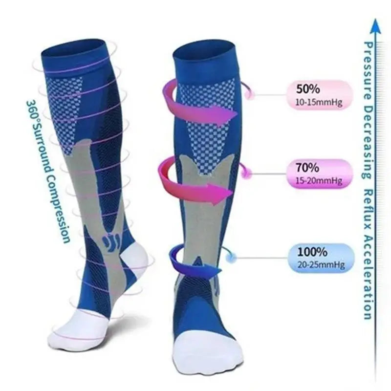 Compression Socks for Medical Varicose Veins – Knee-High Anti-Fatigue Nursing Stockings for Sports and Everyday Use