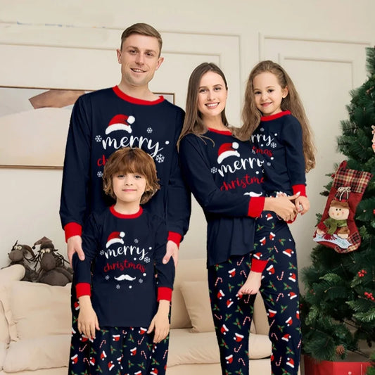 Christmas Family Matching Pajamas Set - Santa Hat Print for Adults, Kids, Baby, and Pets