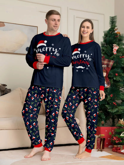 Christmas Family Matching Pajamas Set - Santa Hat Print for Adults, Kids, Baby, and Pets