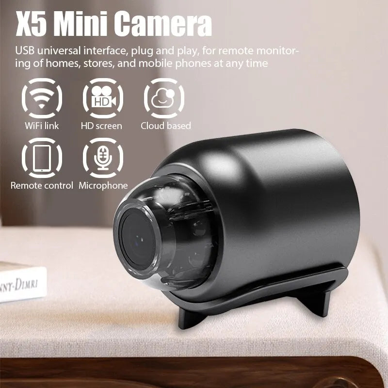 1080P HD Mini WiFi Camera – Baby Monitor, Indoor Security, Night Vision, Motion Detection, Audio & Video Recorder