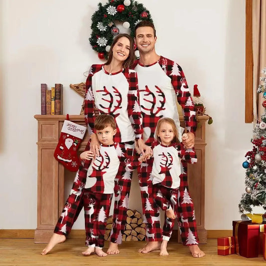 Christmas Family Matching Pajama Set - Festive Elk Design for Adults, Kids, and Babies