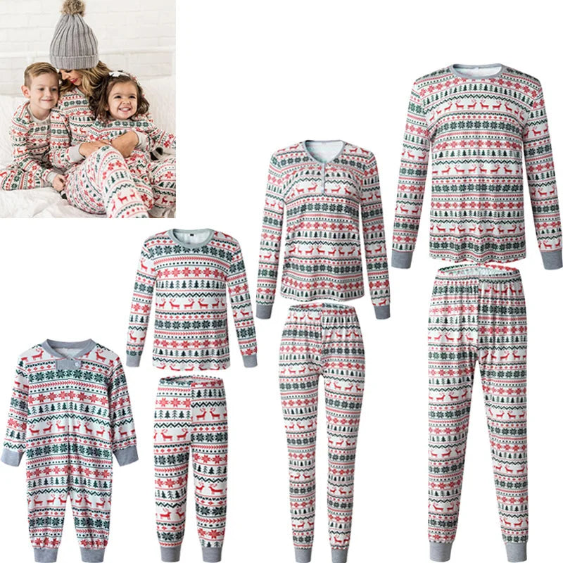 Matching Family Christmas Pajamas Set - Santa Claus and Festive Designs for Adults, Kids, and Babies