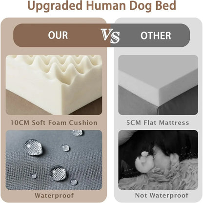 Oversized Memory Foam Human and Pet Bed – Washable Dog Bed for Adults and Pets, 71"x45"x12"