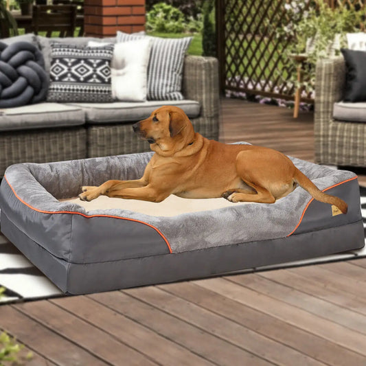 Orthopedic Foam Dog Bed with Removable Cover – Soft, Waterproof, and Supportive