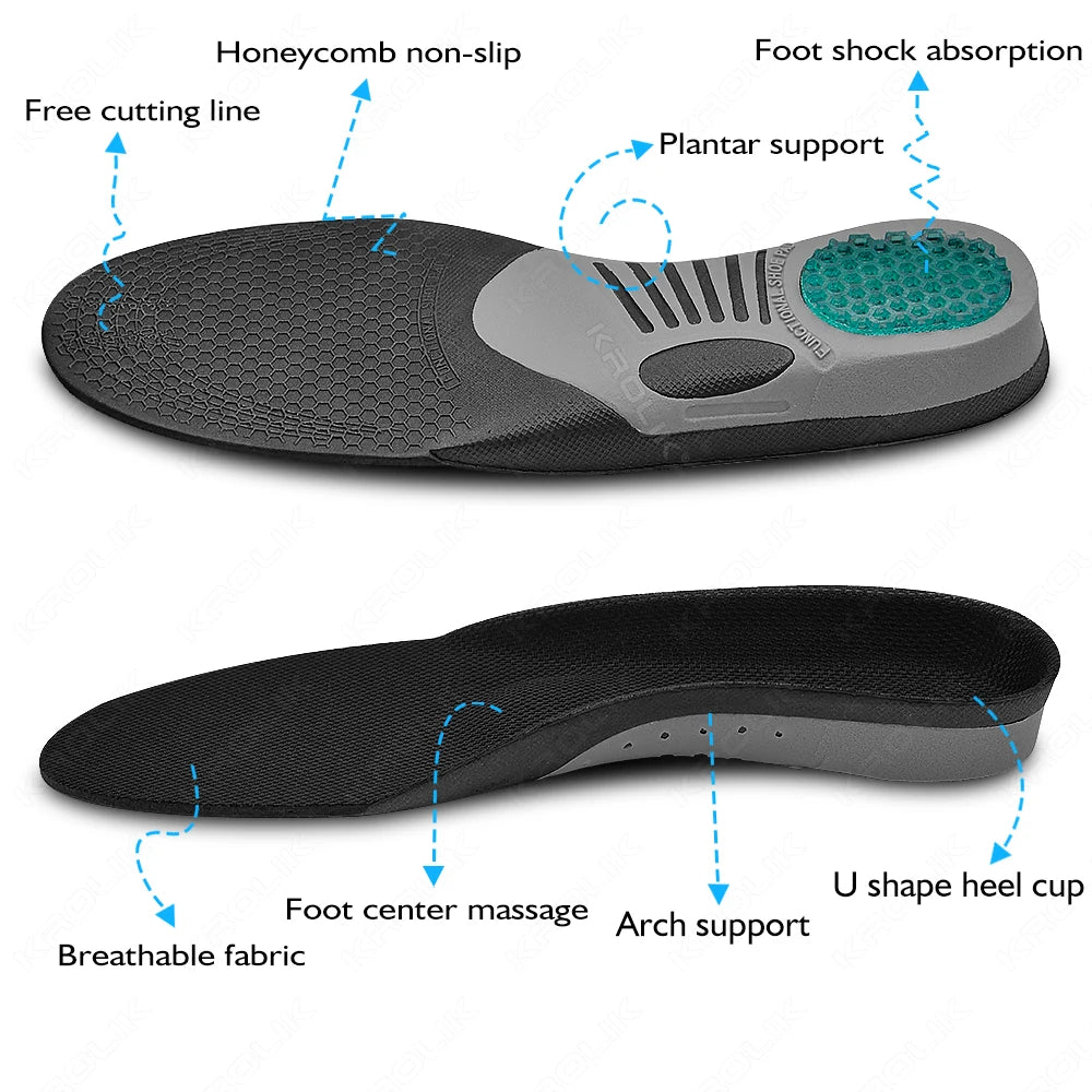 Orthopedic Arch Support Insoles for Flat Feet and Plantar Fasciitis – Shoe Inserts for Everyday Comfort