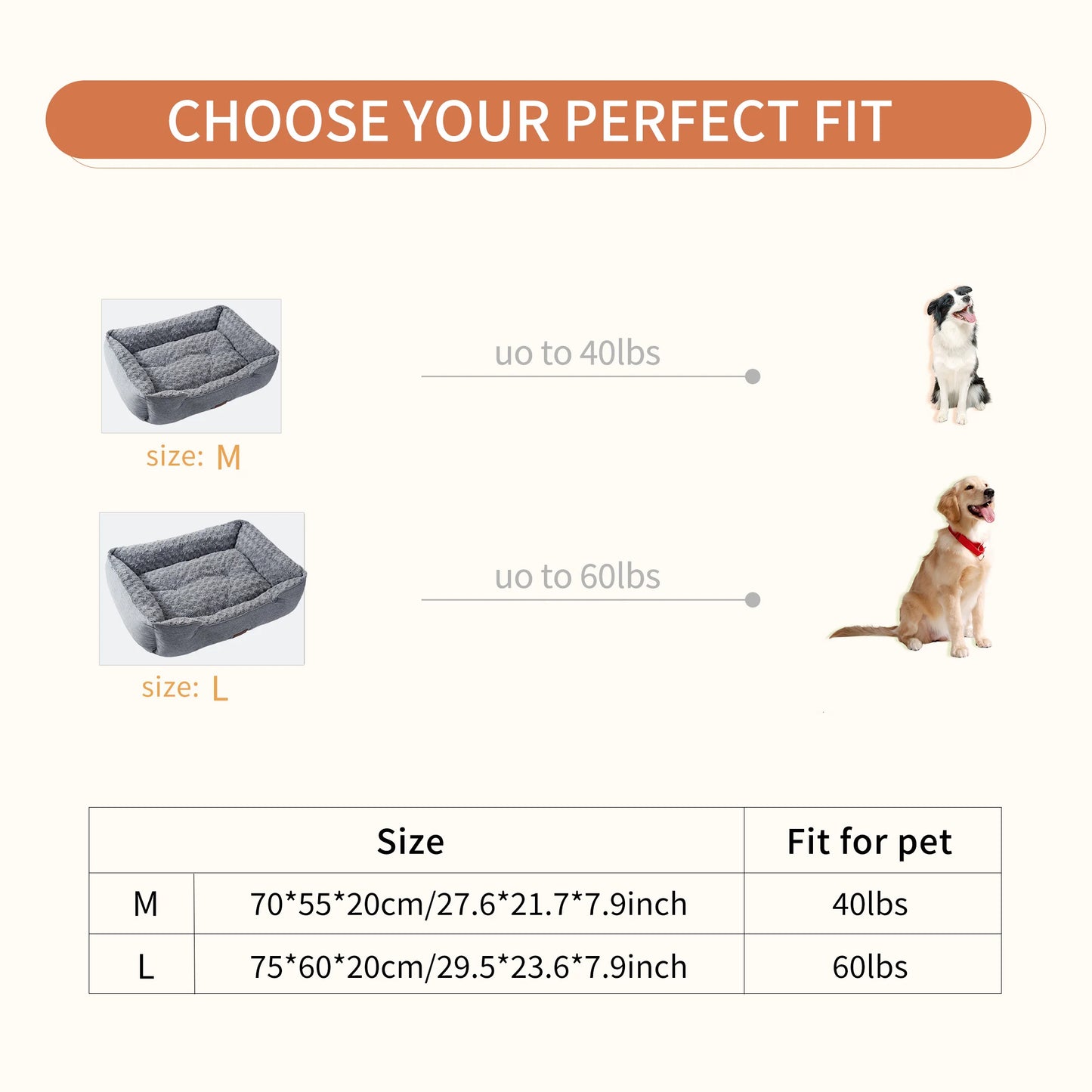 Orthopedic Dog Bed for Small, Medium, and Large Dogs – Thickened, Calming, and Supportive for Deep Sleep